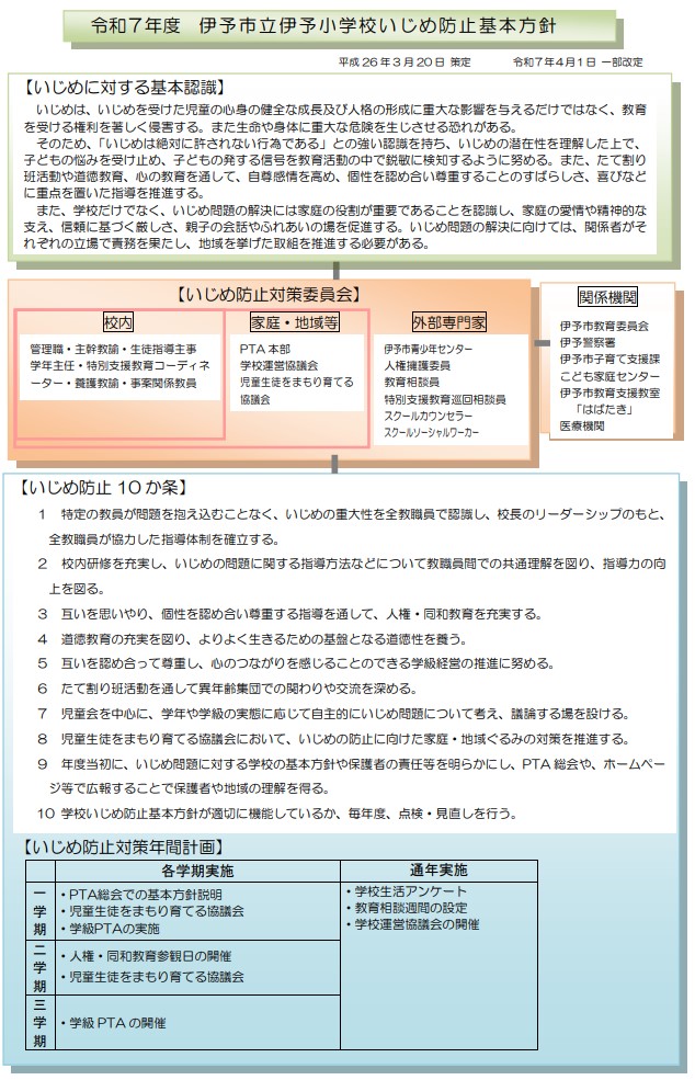 いじめ防止基本方針